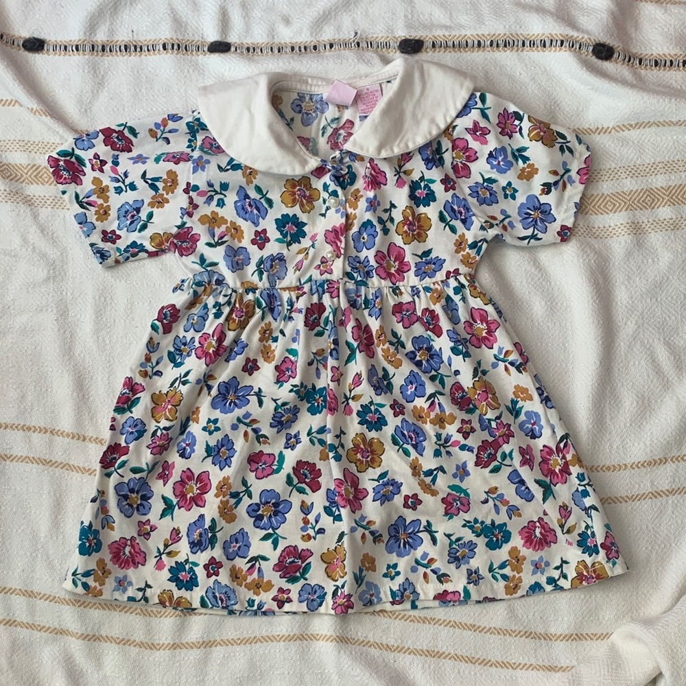 Vintage Heartfelt Floral Collared Dress Size 6
